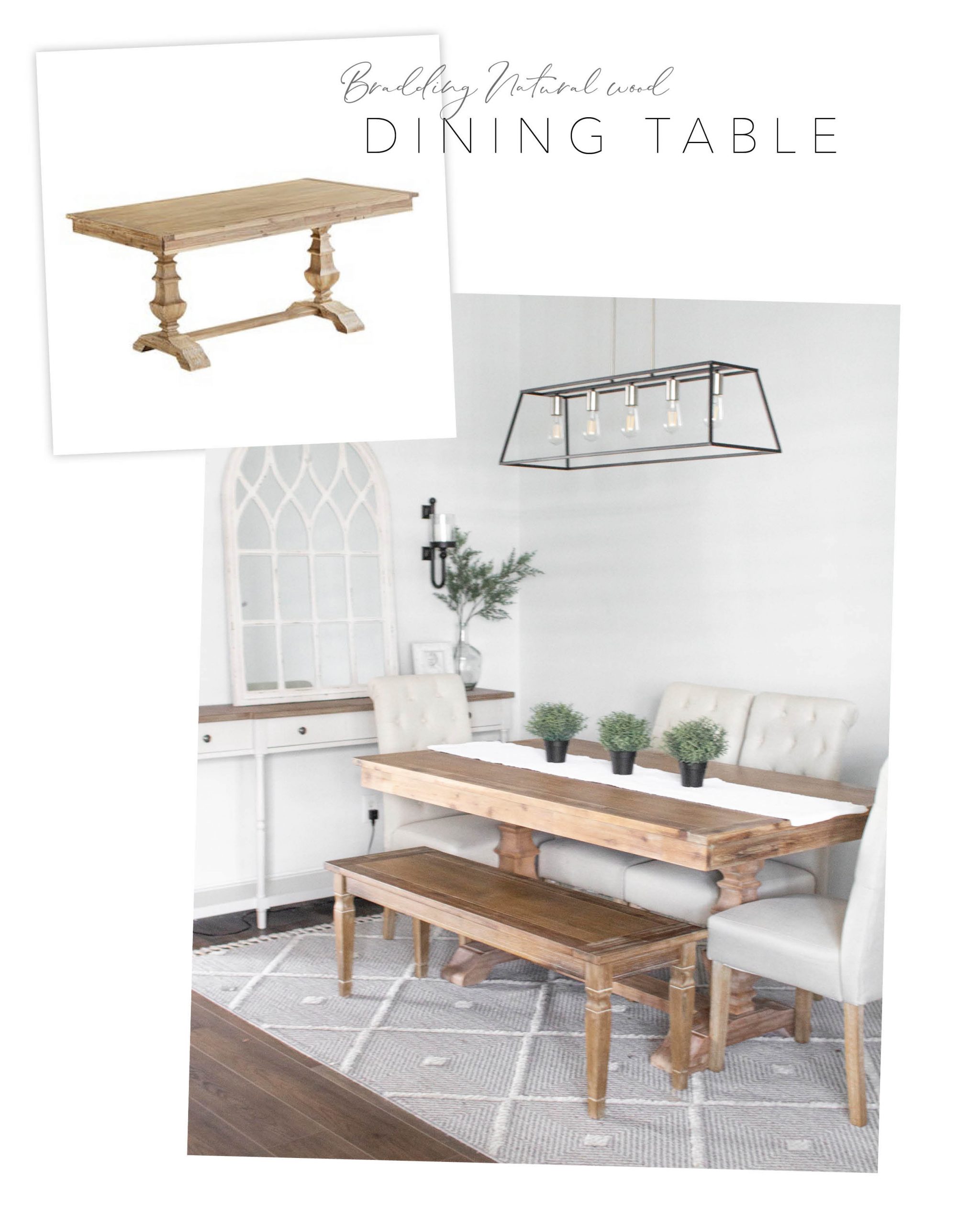 Pier 1 dupe Bradding dining table and bench